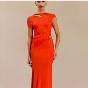 Meshki One Shoulder Orange Dress